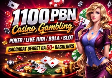 1100 PowerFul Casino Slot Poker Gambling PBN DA 50 to 70+ Dofollow Index Domains