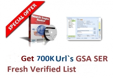 I will provide 700k May 2021 gsa ser verified urls list