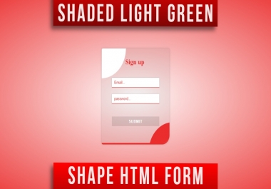 Transparent light red html form template