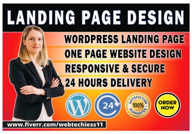 I will do WordPress landing page design or one page website