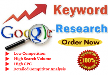 I will do SEO keyword research and competitor analysis for google rank
