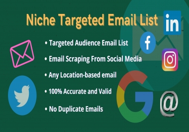 I will collect niche related and location based active email lists
