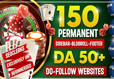 150 Permanent Sidebar-Footer PBN Backlinks - DA 50+ Dofollow Websites