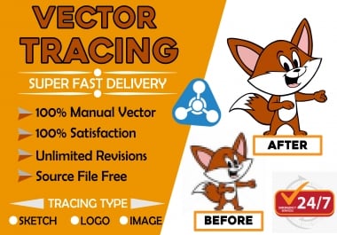 I will do vector tracing,  redraw,  modify,  recreate logo,  vector redesign,  vector asap