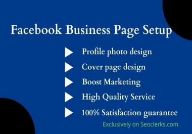Advance Facebook business page setup Cover design Instant responder