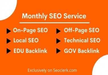 I Will do Monthly On-Page,  Off-Page SEO Service for Google Top Ranking