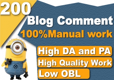 I will create 200 dofollow blog comment high quality low obl seo backlinks