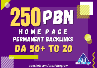 Build 250 Unique Homepage Permanent Dofollow PBN Links DA50+