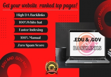 50 EDU and GOV high authority backlinks service link building manually for top pages Google ranking