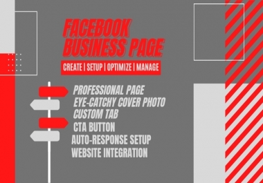 I will do Facebook business page setup,  design,  and management as your social media manager