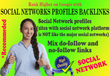 Get 1500 Social Networks Profiles Backlinks - Mix DoFollow and NoFollow SEO Backlink