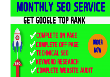 I will do monthly seo service to rank your website