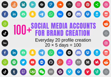 Create 100 Social Media Profile For Brand Creation