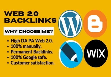 I will do 20 manual Web 2.0 Backlinks High DA,PA