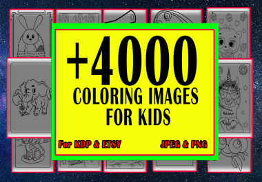 you will recieve +4000 kids coloring pages bundle for your pod business