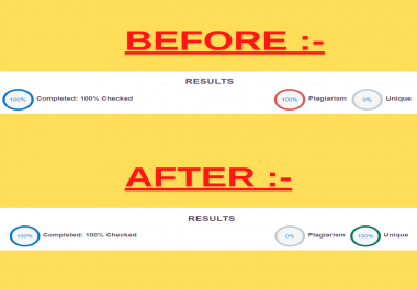 I will remove Plagiarism,  check Grammar and Spelling of your content