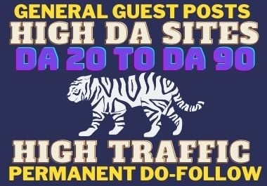 I will do guest post on high DA sites with dofollow backlink.