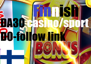 DR30 Finnish sport / casino website DO-follow links