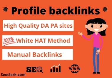 I will Create high quality dofollow Profile backlinks,  SEO backlinks