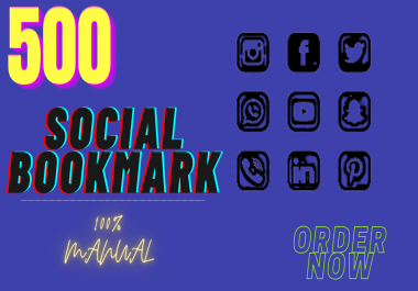 Create 500 social bookmarking to create dofollow SEO backlinks for google top ranking