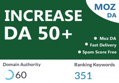 I will increase domain authority increase moz da 50 plus