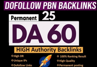 Build 25 permanent DA 50 PBN homepage dofollow backlinks link building
