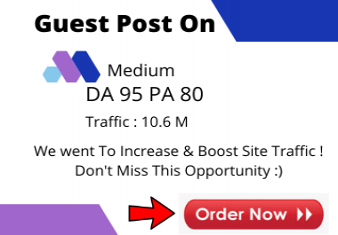 Write and publish guest post On Medium. com DA-95