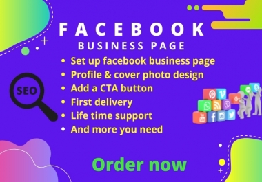 I will set up optimize business page creation and banner & cover design creation