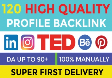 I will do 120 manual profile backlinks on high da pa sites
