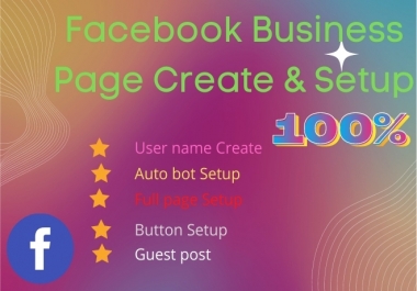 I will create Facebook business page professionally.