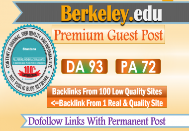 Write & publish dofollow guest post on Berkeley. edu,  DA92