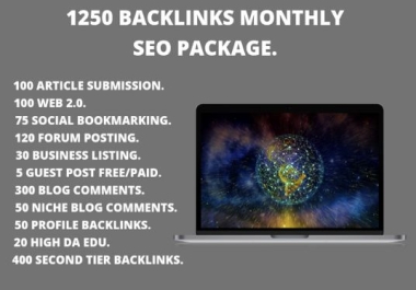 I will create monthly off page SEO do follow backlinks