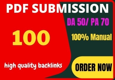 I will do pdf or article submission manually on top 100 sites