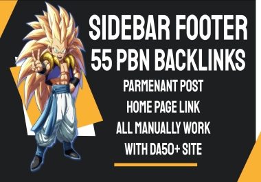 Get 55 Powerful SideBar footer Permanent HomePage PBN Backlinks On DA50+