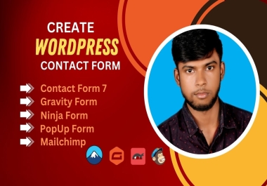 I will create contact form gravity form popup form sign up form mailchimp
