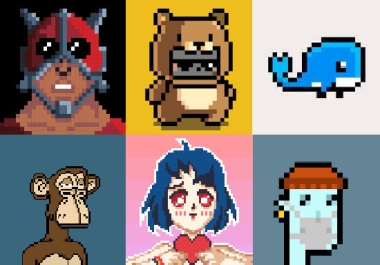 I will create pixel art style 100to1000 generated nft art collection
