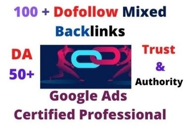 100 dofollow mixed backlinks to High Authority and low spam score site