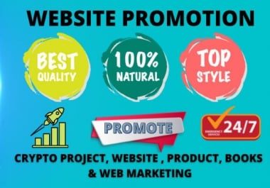 I will promote your crypto,  Token,  Nft and website to get traffic and good results