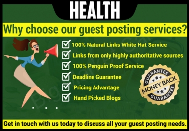 Place a health guest post on high da websites with dofollow links