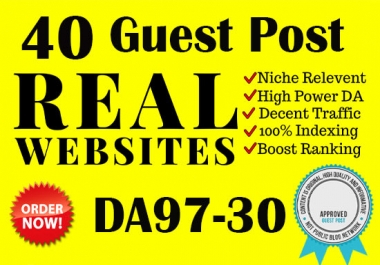 send your website to the top of google with 40 real guest posts