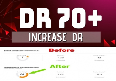 Increase domain rating,  increase ahrefs domain rating,  increase DR 45 up to 75