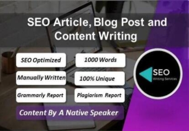 I will write SEO friendly 1000 Words Blog Post