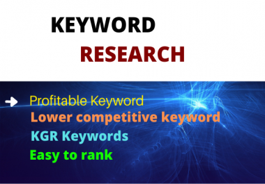 I will do KGR keyword research that is the best amazing that actually rank