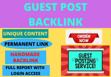 Write and publish 10 Guest Post dofollow backlink unique content low spam score white hat high da