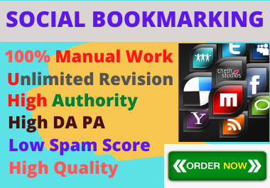 70 Social Bookmark dofollow backlink High Authority white hat high da manual link building