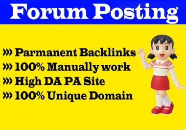 I will manually post 40 high-quality forum backlinks to the High DA PA blog