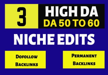3 Niche Edits or Link Insert on DA50 Website outreach SEO link building service