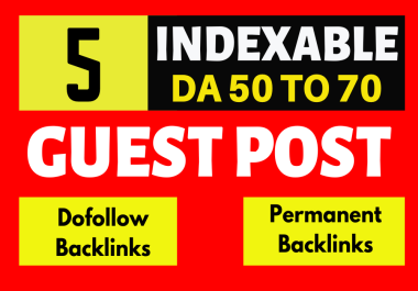 5 Indexable DA50 Guest Post With Writing on Google News Approved site