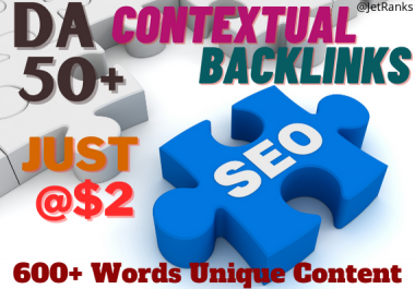 20 High Authority DA50+ SEO Contextual Backlinks at Low-Cost