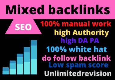 do 100 dofollow HQ mixed backlinks,  boost your website on 1st rank